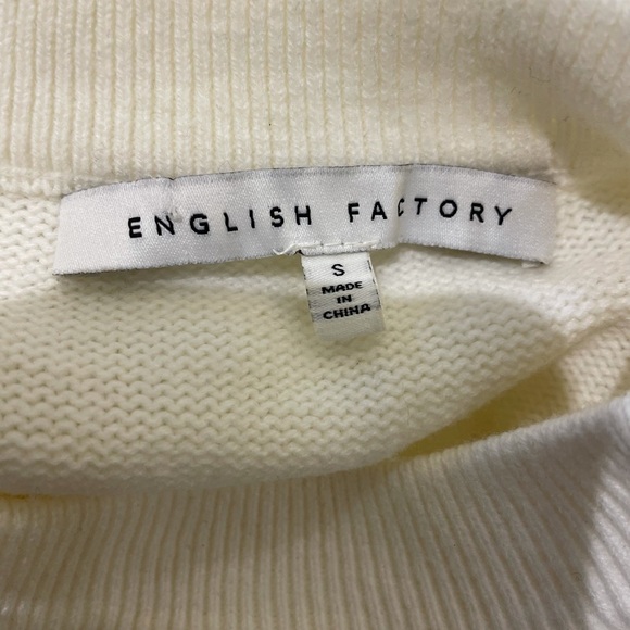 ENGLISH Factory Fringe Layered Cream Sweater Sz S - Picture 5 of 5